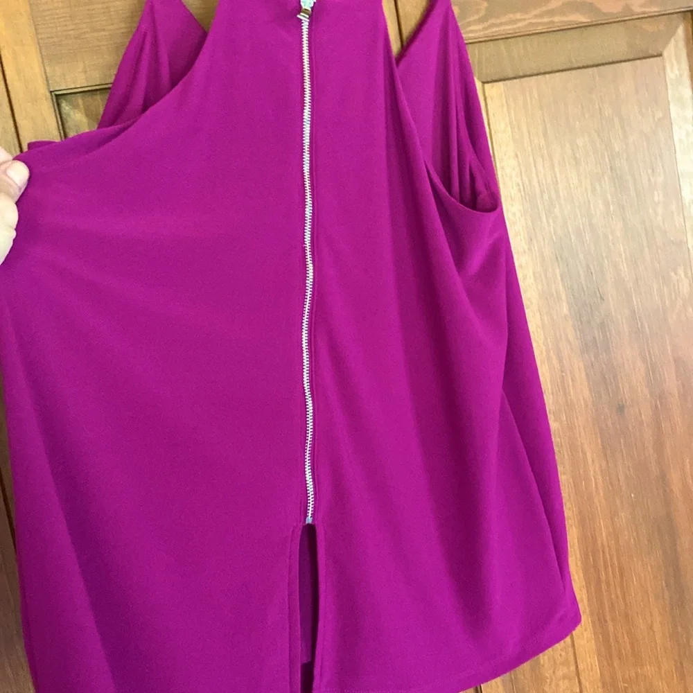 5/$40 Sale Bar III Pink and Purple Camisole Cut Out Tank Top~Md~Zip Up Back - Picture 5 of 9